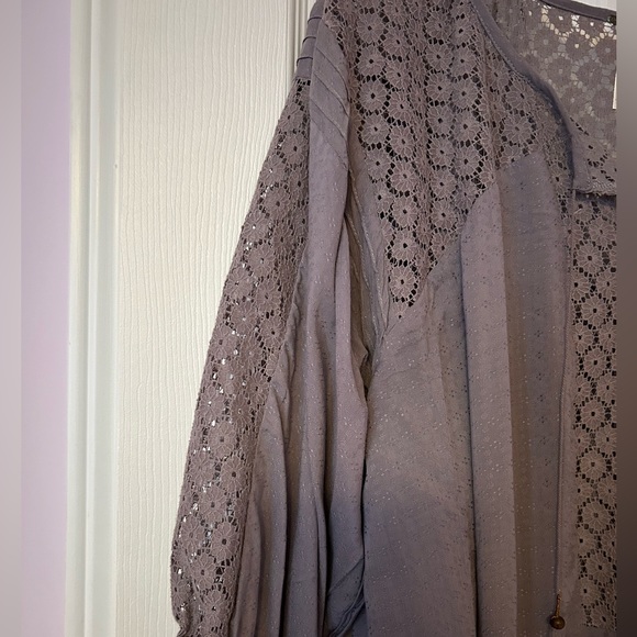 Free People peasant top, gray-mauve, Size S - Picture 3 of 6